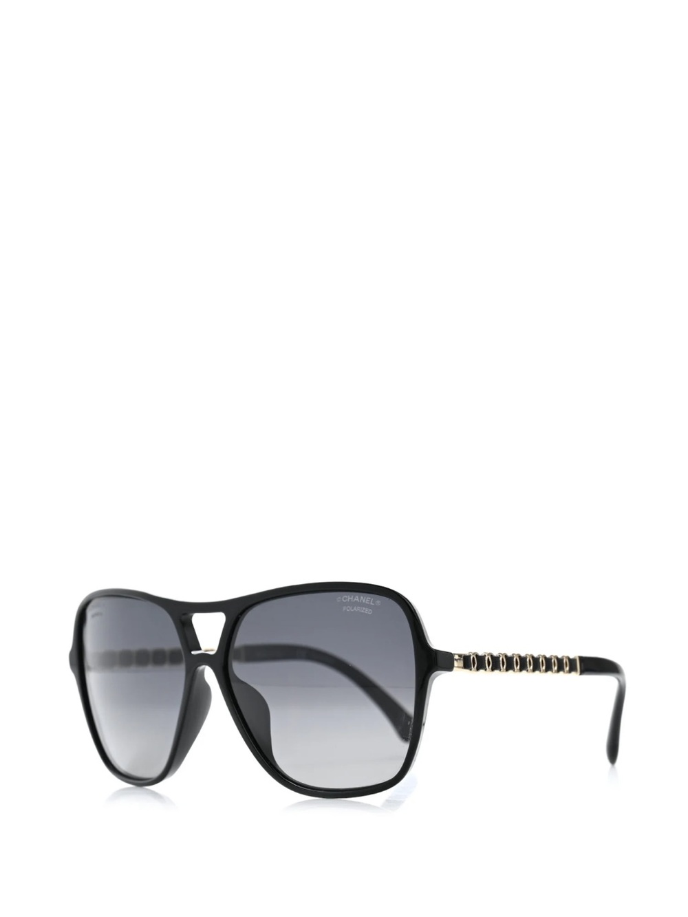 CHANEL 5439-Q-A CALFSKIN CC CHAIN PILOT SUNGLASSES